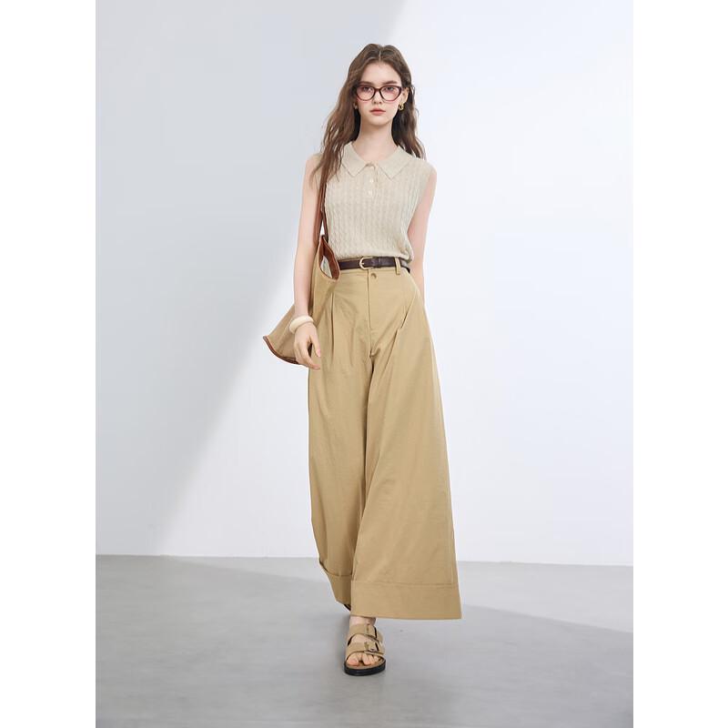 Women's High-Waist Loose Straight Cropped Casual Pants