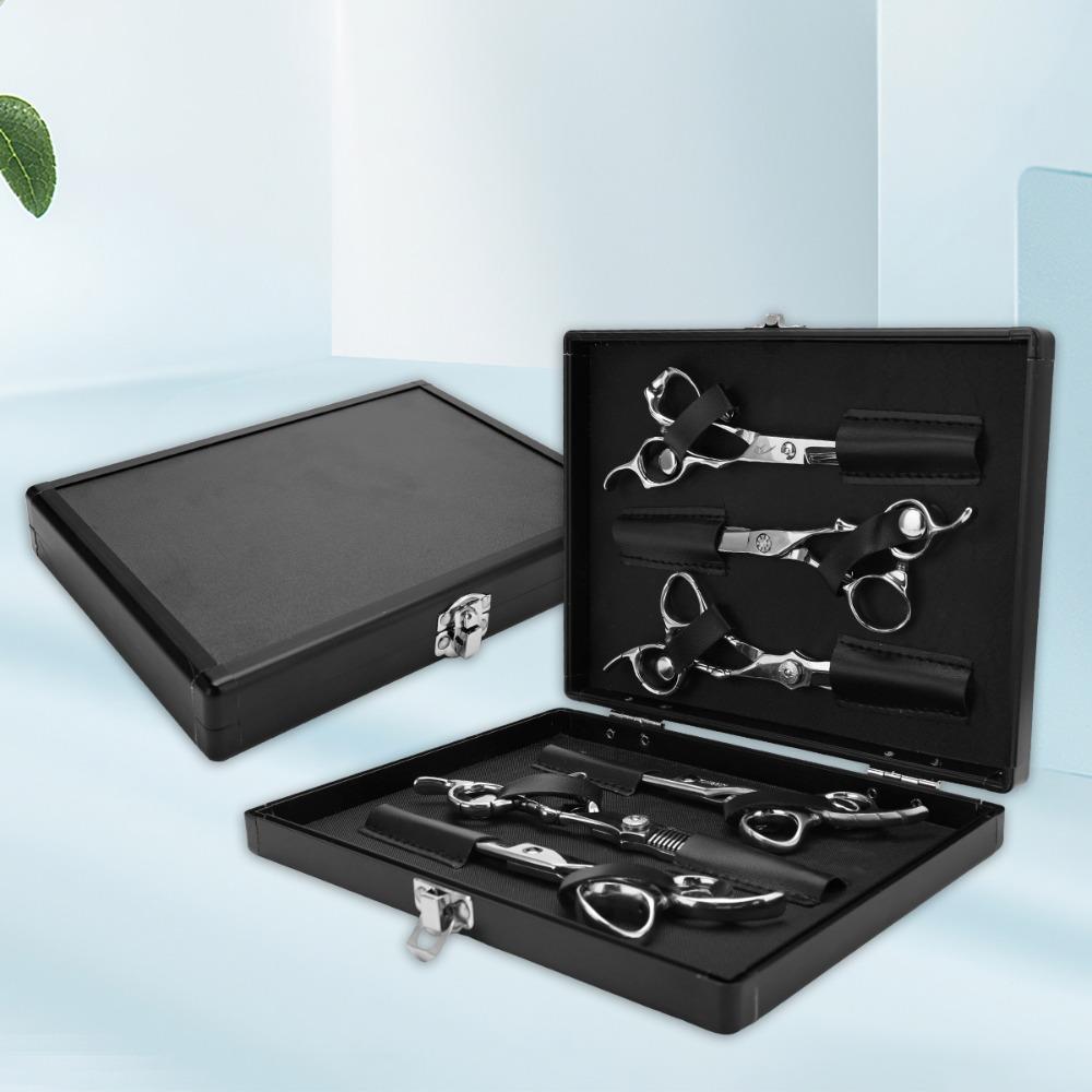 Hairdressing Hair Scissors Storage Box Shockproof Fall Organizer Hard Leather Toolbox Toolkit Barber Tool Shears Storage Case