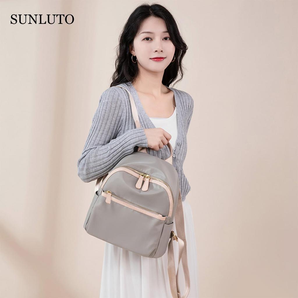 SUN LUTO Damen Rucksack, Niedlich, Großes Fassungsvermögen, Mini-Tasche, Klein, Leicht, Lässig, Stilvoll, Schlichtes Design mit mehreren Taschen, Wasserdicht,