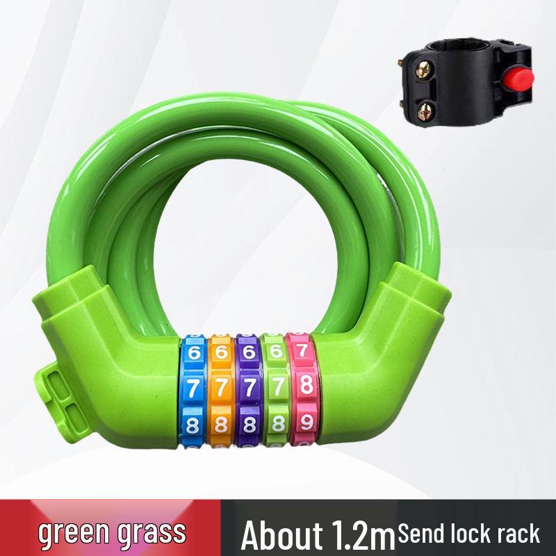 Portable Frosted Steel Cable Bicycle Lock with Anti-Theft Combination for Mountain Bikes and Electric Vehicles