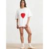 Oversized T Shirt Black Red Heart Print Casual Streetwear Women Fashion Top Summer Outfit