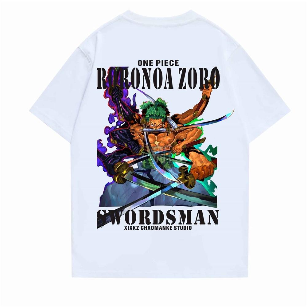 

Summer 2026 One Piece Loronah Solon Nine Knife Flow Asura Theme 100 Cotton Printed Loose Tshirt for Boys and Girls S