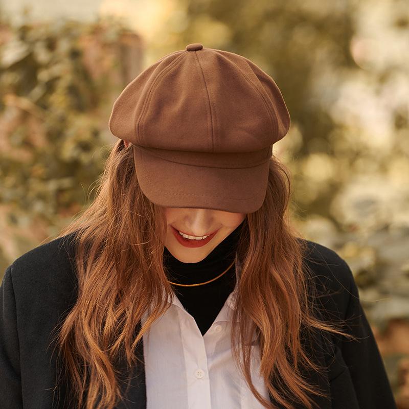 Berretto Paperboy Ottagonale Donna – Lana E Rayon, Vintage Uncinettato