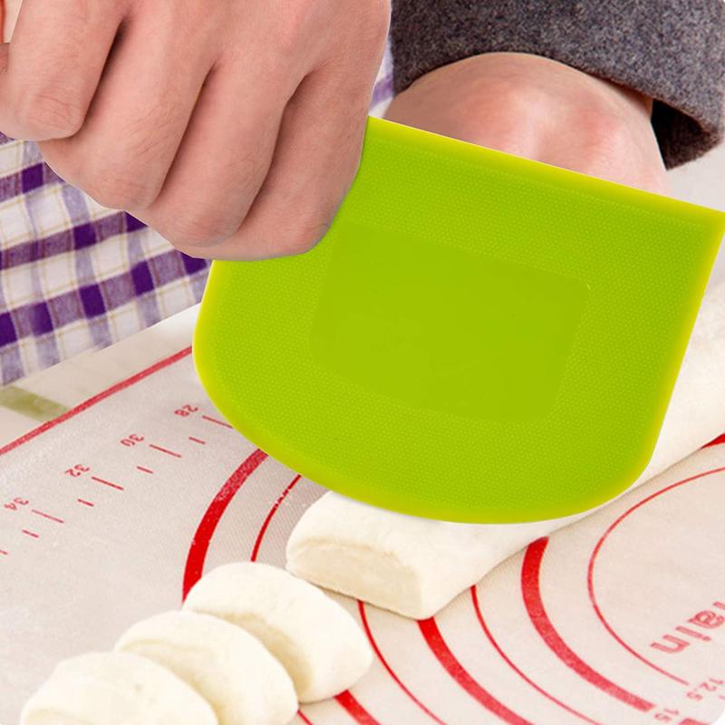 3Pcs Dough Scraper Set Plastic Dough Cutter Cake Cream Scraper Dough Cutting Knife Cake Spatula Cake Decorating Tool Baking Tool