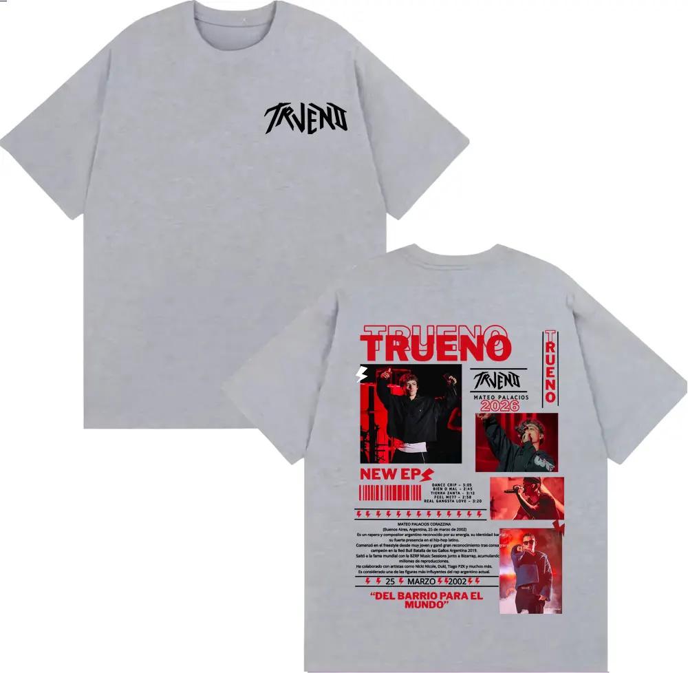 Trueno Mateo Palacios Tour 2026 New Cover Tshirts Unisex Women Fashion Gothic Hip Hop Tshirt Summer Tops Loose T Shirt Streetwear