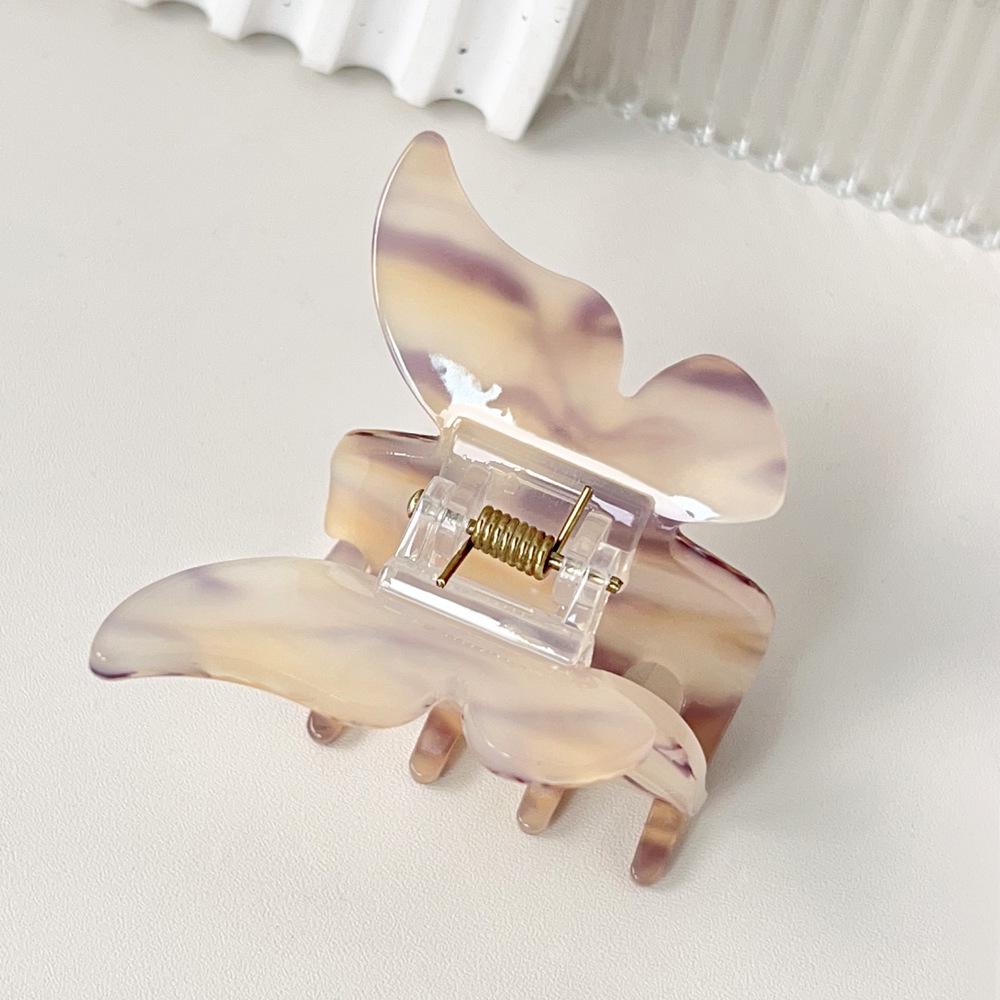 Bofeiya Retro Acrylic Butterfly Hair Clip - Small Shark Clip for Half-Tied Styles