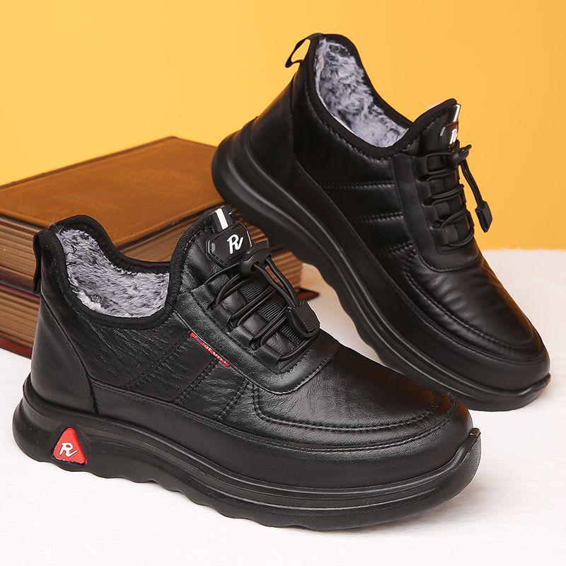 Winter Old North Cloth Shoes Men's Cotton Shoes Piled and Thickened To Keep Warm Middle-aged and Elderly Father Shoes Waterproof and Non-slip