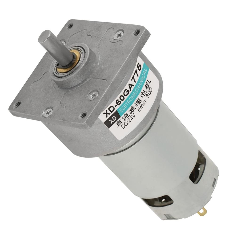 Hilitand DC12V24V 35W Mini DC Gear Motor, Metal, Adjustable Speed, High Torque, CWCCW, XD-60GA775 (24V, 300 rpm)