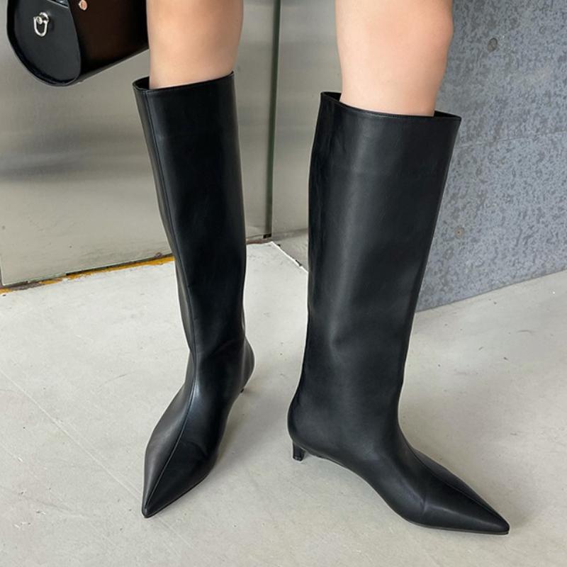 Fashion Women High Boots Pointed Toe Knee High Heels Shoes Designer 2025 Trend New Fashion Winter Knight's Boots Sexy Woman Pumps Botas