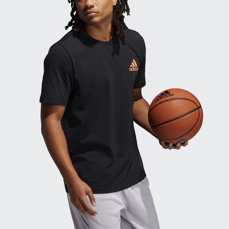 Adidas Horns Tee Basketball Print Crew Neck Short Sleeve T-Shirt Men Tops Black GN5112