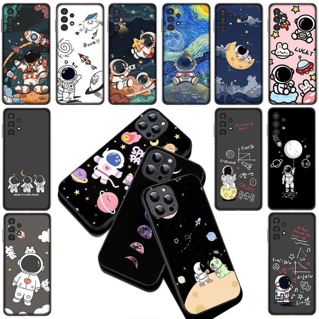 Phone Case Moon Astronaut Stars Art Casing for Apple iPhone 17 Air 12 13 Pro Max Mini ProMax XR 7 8 Plus X 7+ 8+ Funda Cover