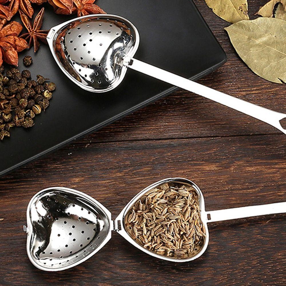 Heart-shaped Stainless Steel Loose Leaf Tea Herb Diffuser Strainer Spoon Filter Tea Infuser