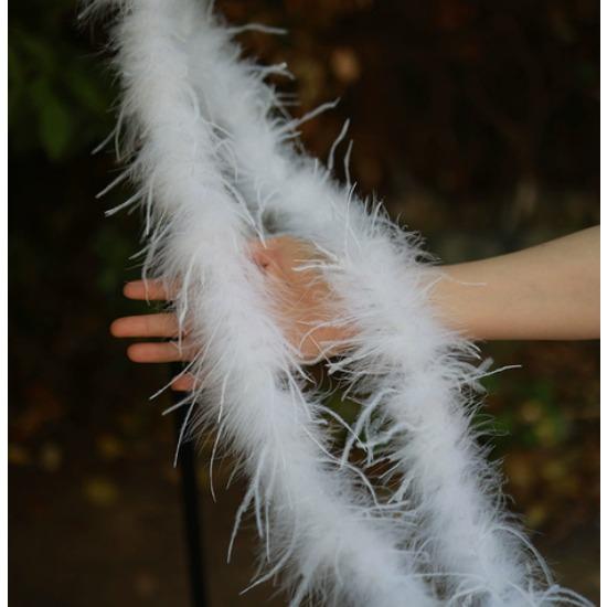 DIY 1 Ply Ostrich Feather Boa Customized Real Ostrich Feathers Scarf for Wedding Dress Sewing Decoration Plume Woman Shawl