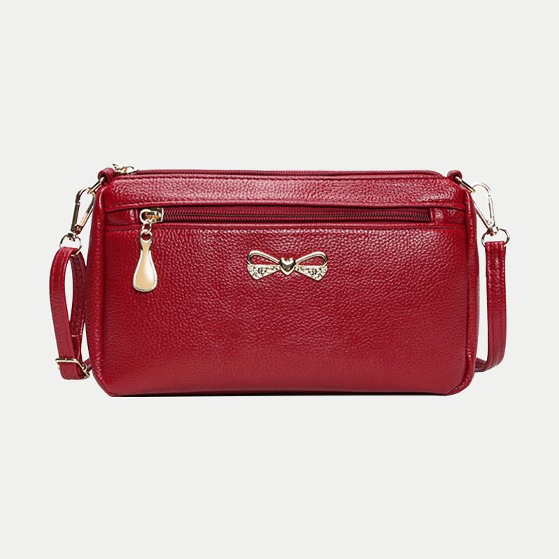 Women Shoulder Crossbody Bags Purse Bowknot PU Leather Messenger Handbags Small Phone Pocket