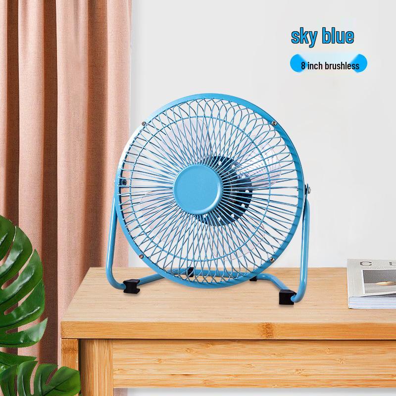 Portable 4-6.8 Inch Wrought Iron USB Desktop Fan - Quiet, Compact for Office, Dorm