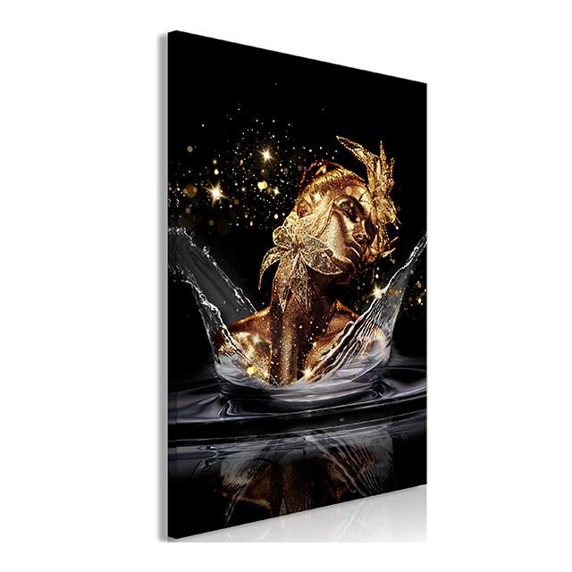 

Золотой, черный, абстрактный женский флисовый холст, настенные принты, настенные рисунки для ванной комнаты, безрамные плакаты 21x30cm No Framed