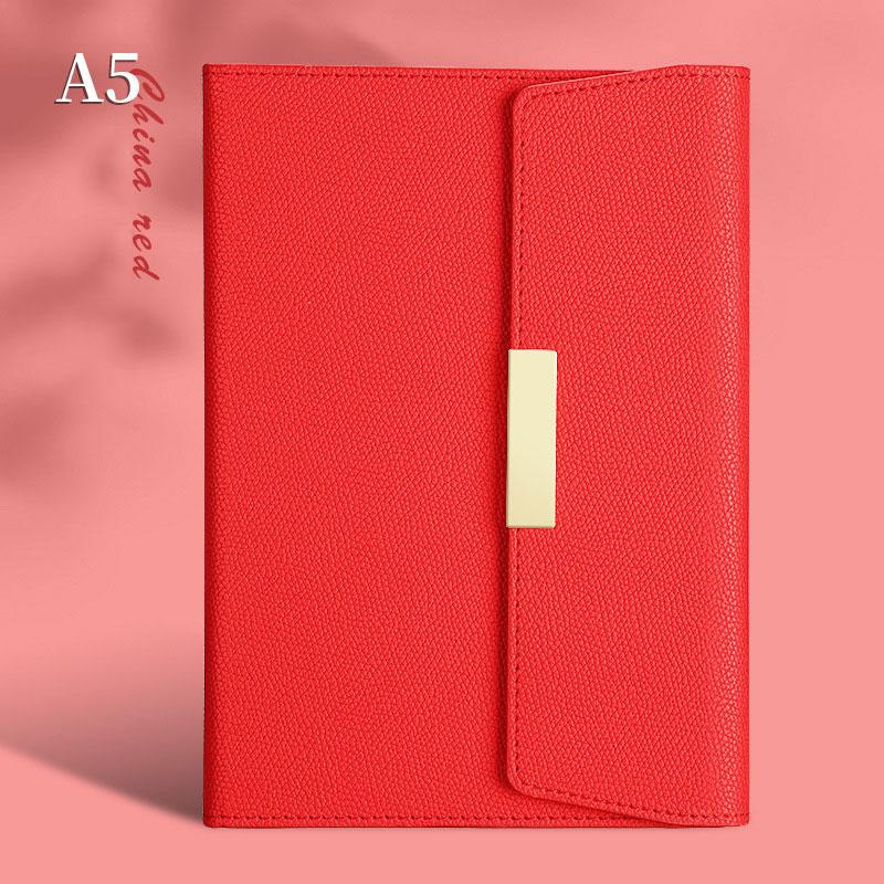 LABON 2027 PU Leather A5 Tri-Fold Business Notebook Gift Set Stylish Office Journal with Stylus Pen for Professionals (Red,200 Pages&A5/Custom)
