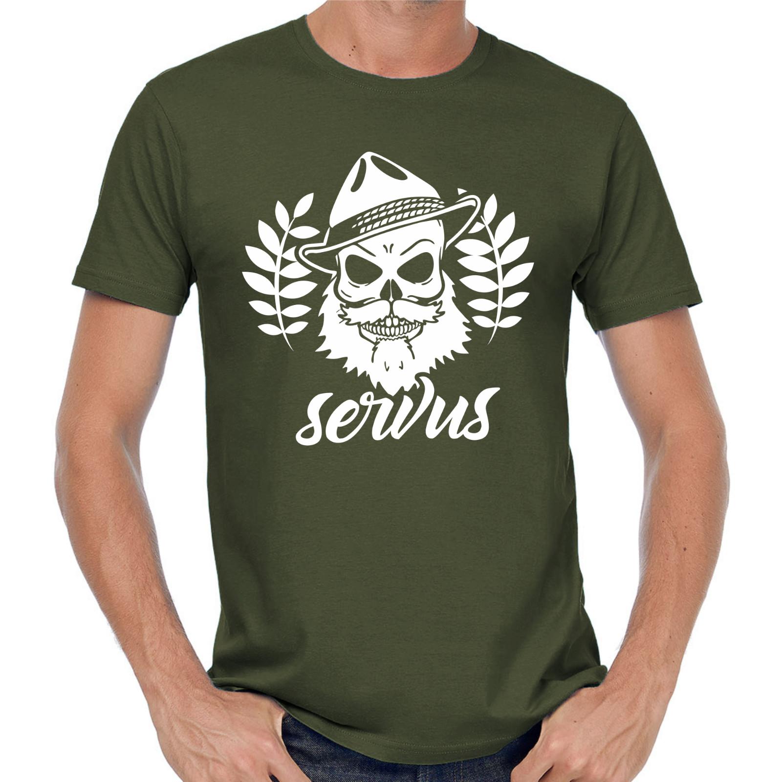 Servus Bayern Skull Wiesn Oktoberfest Felt Hat Bavarian Beard T-Shirt S разноцветный