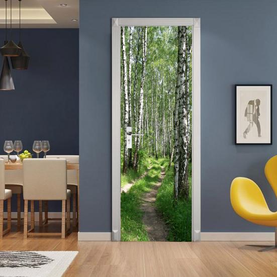 Adesivi Murali 3D Per Porte, Effetto Finestra, Autoadesivi E Rimovibili, Decorazione Casa Per Camera Da Letto E Soggiorno (77x200 Cm). - 2