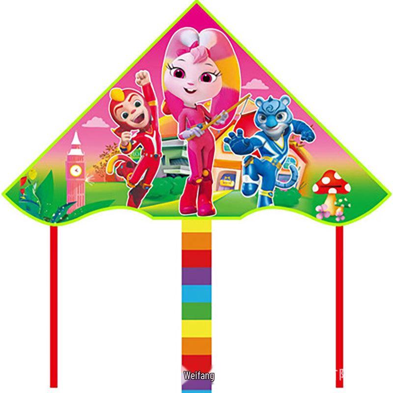 1m Cartoon Curved Edge Triangle Kite for Kids - Outdoor Flying Model