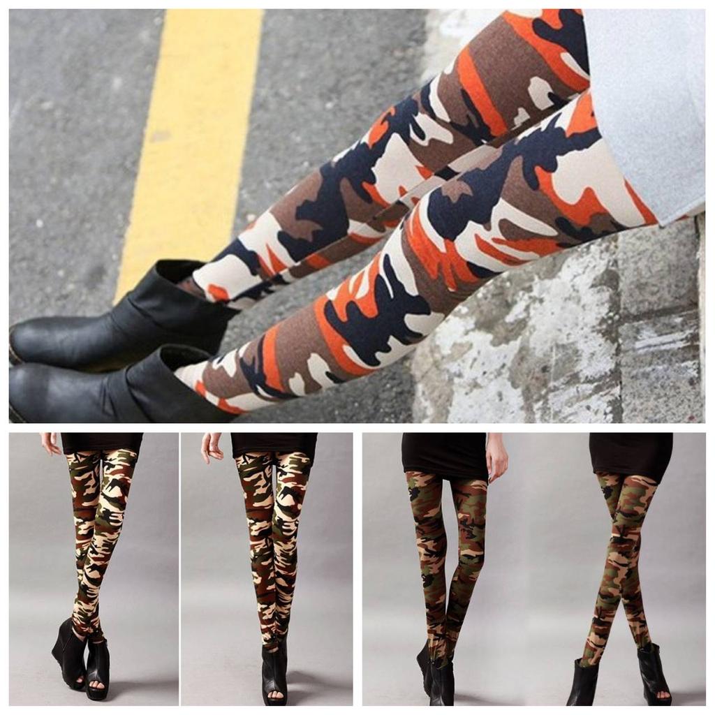 Camouflage Leggings Fitness Militär Armee Grün Leggings Workout Hose Leggins Damen Imitation Jeanshose