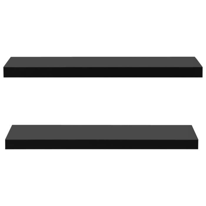 VidaXL Floating Wall Shelves 2 Pcs Black 100x20x3.8 Cm