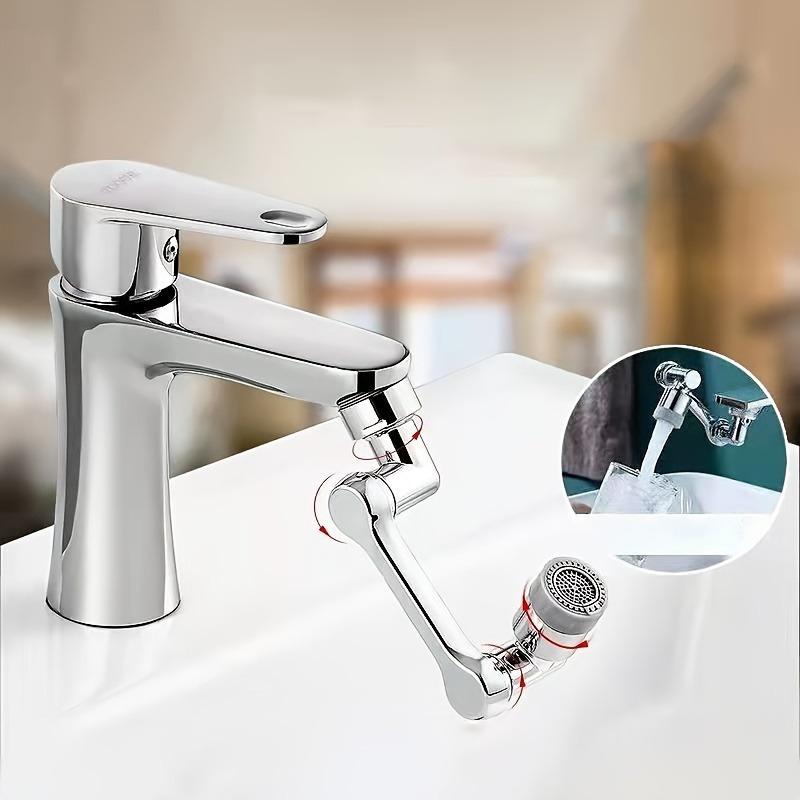 1pc 1080-Degree Swivel Faucet Extension with Mechanical Arm - No-Splash Plastic Mouthwash Tap Extender, Bathroom Accessories