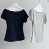 LUXI Asymmetrical One-Shoulder Waffle Knit Top - Summer Slim Fit for Women