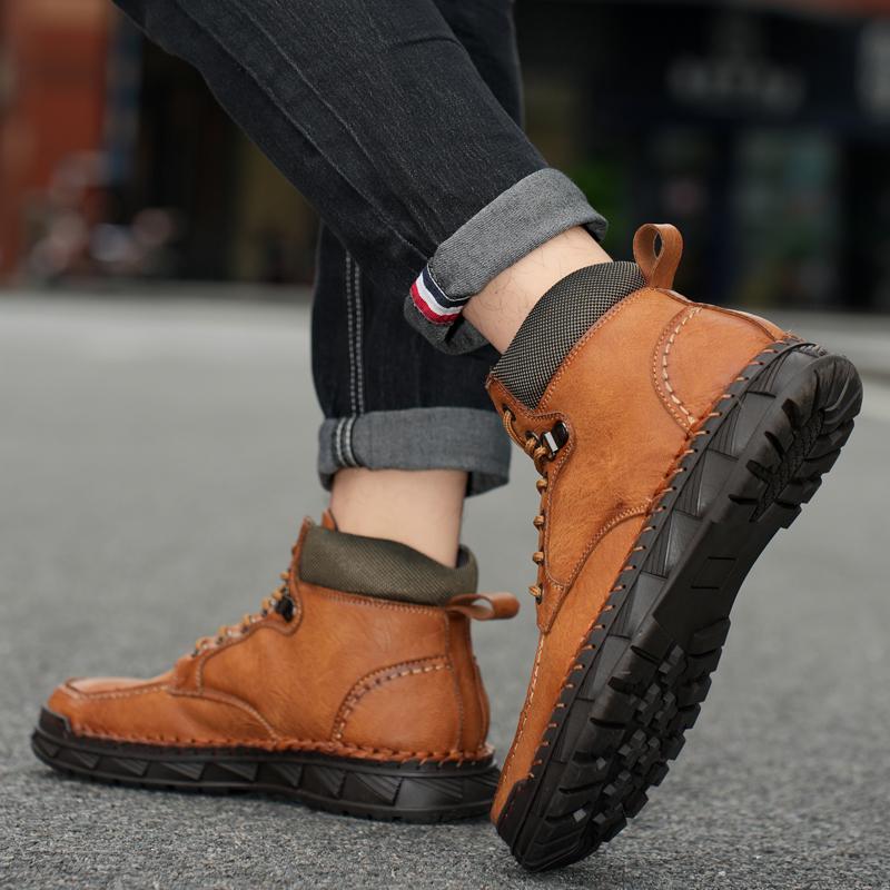 Men's High-top Leather Boots Casual Sneakers