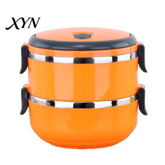 Leak Proof Meal Prep Stackable Insulated Lunch Box with Handle, Stainless Steel Interior Easy Cleaning Office Work Design, Leak-Proof Portable