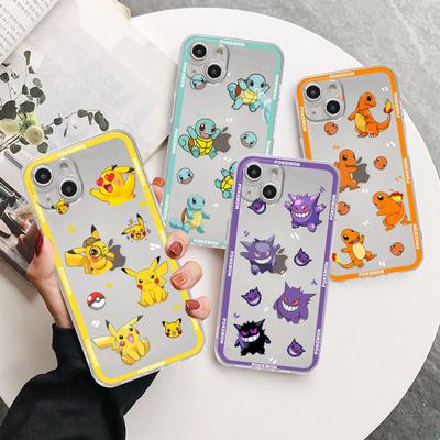 Funda transparente con dibujos animados de Pokémon Pikachu para Apple iPhone 11, 14, 13, 12 Pro, 7, 8 Plus, XR, X, XS Max, 6, 6S, 14Pro, funda de silicona para teléfono