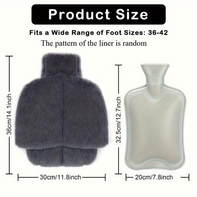 1pc Heated Foot Warmer, Explosion Proof Hot Water Bag, Water Filled Rubber Foot Warmer, Water Filled Plush Foot Warmer