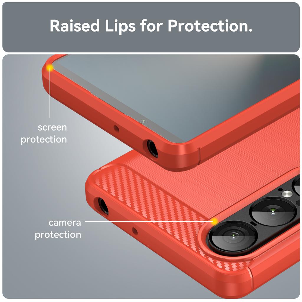 Für Sony Xperia 1VII VI V IV III II Hülle Kohlefaser Stoßfest Silikon Rückseite für Xperial 1 VII Handyhülle