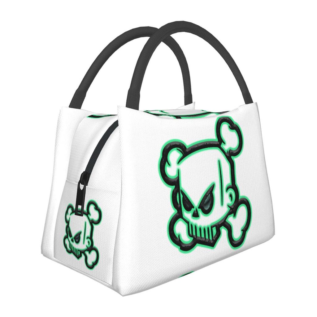 Ken Block Acrylic Skull Insulated Lunch Bag for School Picnic Storage Food Boxes Container Cooler Thermal Lunch Box Tote