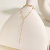 Jewelry, Stainless Steel Bead Chain Y-Shaped Wind Versatile Necklace Plated 18K Gold Nc-1970