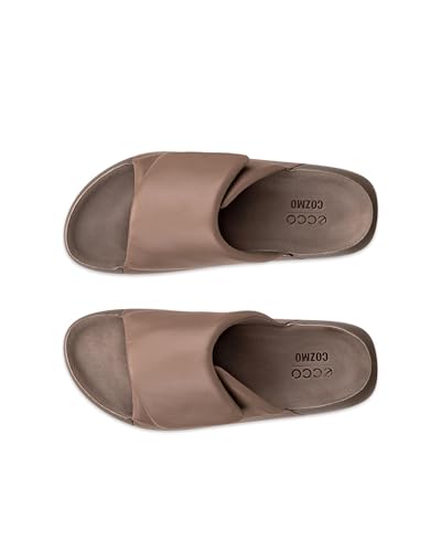ECCO Cosmo PF Damen Puffy Puff Sandalen aus echtem Leder, 20668301674, Taupe, Größe 24,5 cm, 3E