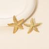Gold Starfish Earrings: Women's Exaggerated Fashion Statement - Simple Summer Style Jewelry