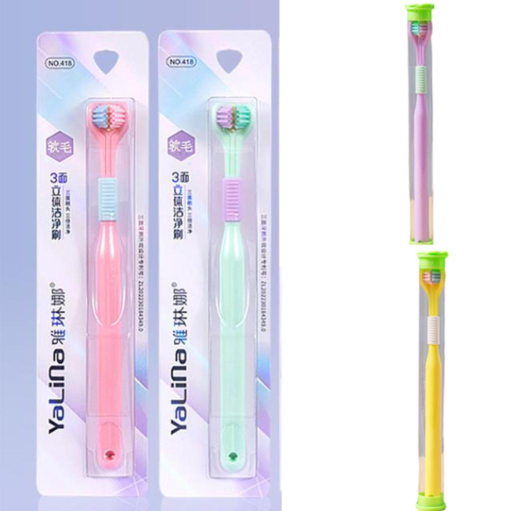 3 Sided Autism Toothbrush Adult Soft BristlesToothbrush Soft Gentle Cleans Each Tooth to Completely Cover The Toothbrush