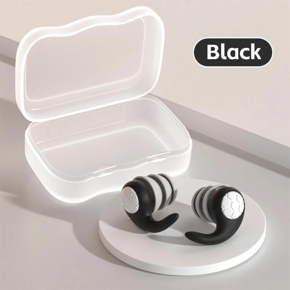 

New Comfortable Premuim Silicone Reusable Ear Plugs NRR 40dB Noise Reduction for Sleeping Swimming Studying Concerts Cancelling Large style-1pair чорний