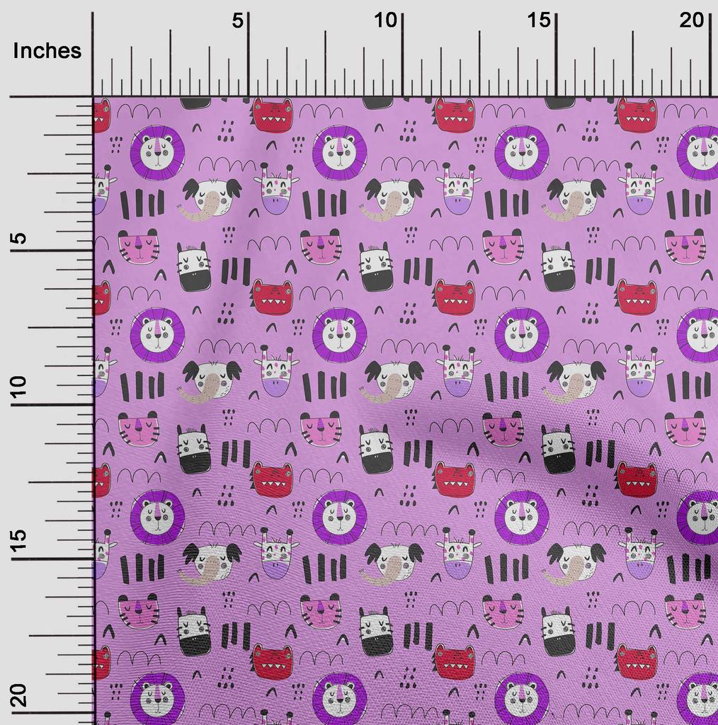 oneOone Cotton Flex Brown Fabric Kids Animal Quilting Supplies Print Sewing Fabric by The Yard 40 Inch