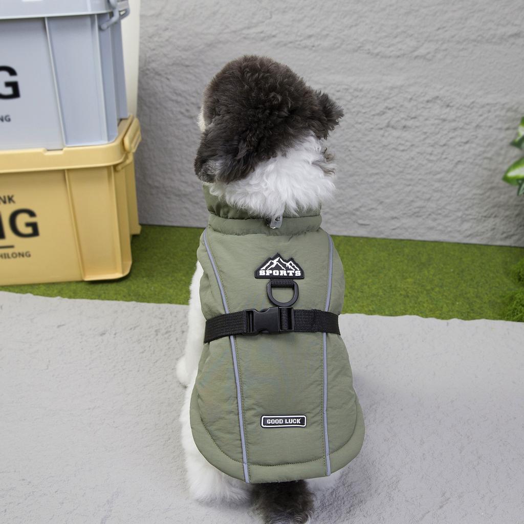 Dog bipedal autumn and winter thickened warm and cold-proof pet cat Bigbear Teddy 25 cape cotton vest