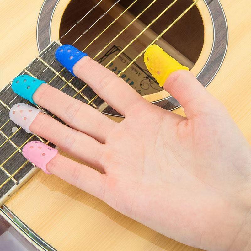 Silicone Finger Protectors for Beginner Guitar, Piano & Erhu Practice - Multiple Colors Available