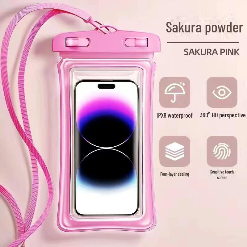 Vanntett telefonveske med berøringsskjerm for svømming, dykking og drifting - Gjennomsiktig selvforseglende veske
