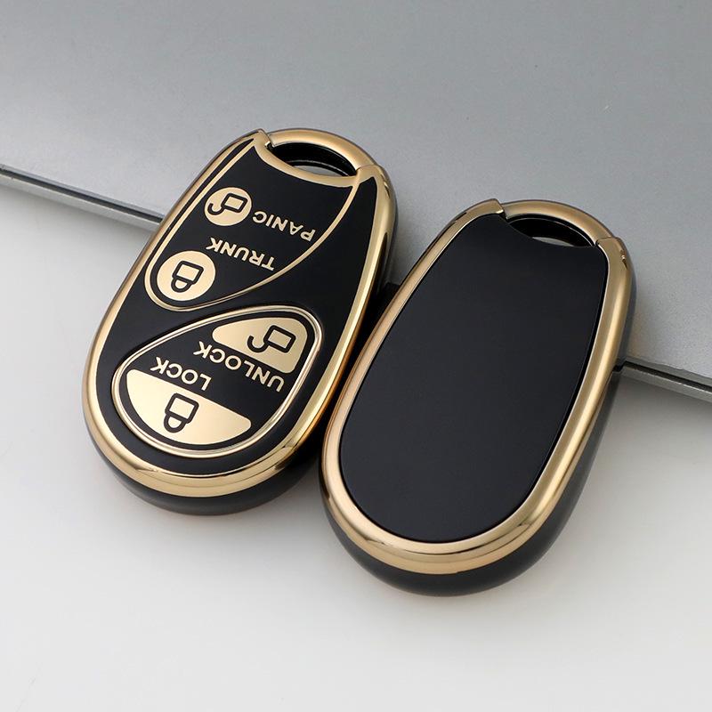 Gold-Edged TPU Soft Rubber Protective Case for Nissan Keys