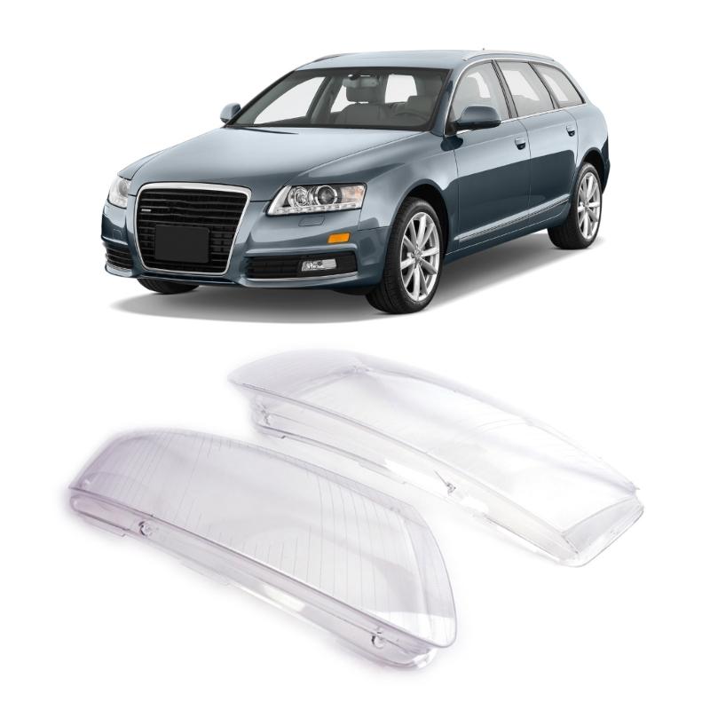 Right / Left Side Car Headlight Lens Cover Headlamp Shade Shell Plastic Cover For A6 C6 2006-2011