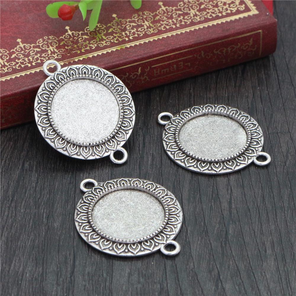 10pcs 20mm Inner Size Antique Silver Plated Bronze Rose Gold Black Classic Style Cabochon Base Setting Charms Pendant