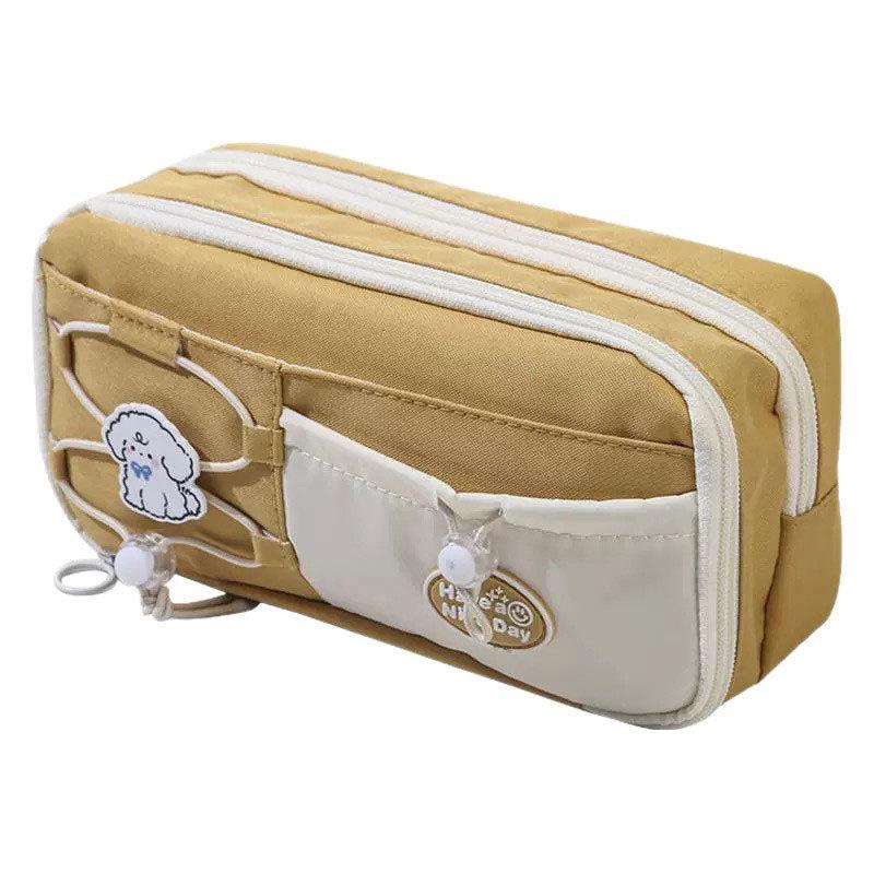 Cute Cheese Pencil Case: High Capacity, Multi-layer Stationery Bag for Students