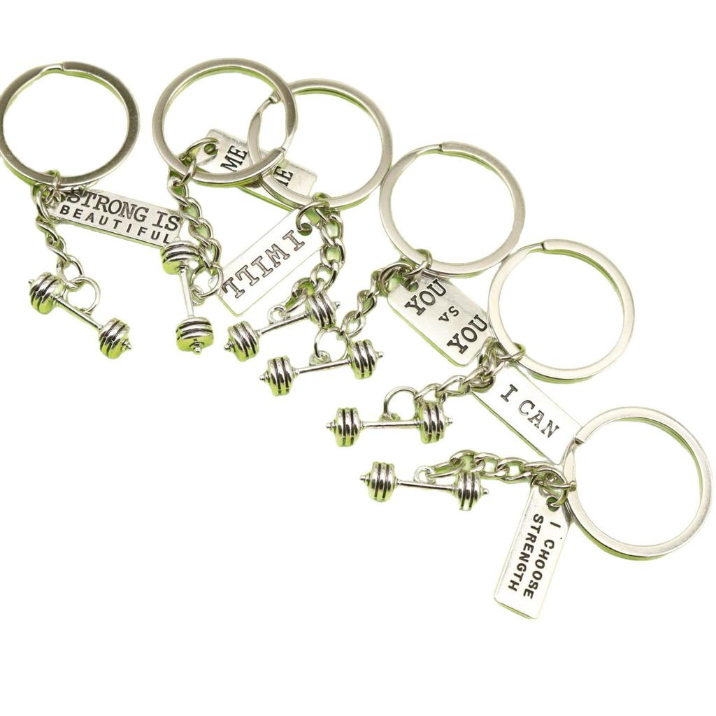 Fitness Equipment Ornaments: Dumbbells, Barbells, Kettlebells, Keychains for Men, Women & Couples