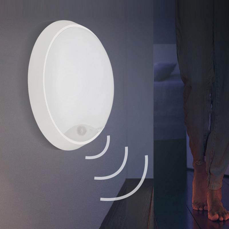 Human Motion Sensor Circular IP65 Waterproof Wall Lamp, Modern Outdoor Balcony, Staircase, Courtyard LED Ceiling Light