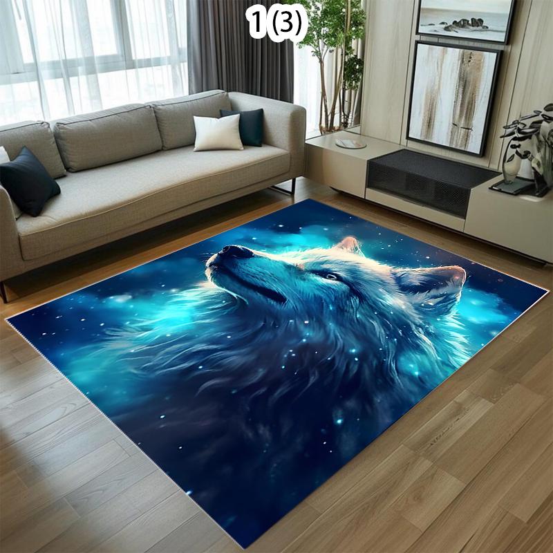 2D Tiger Leopard Cheetah Lion Wolf Area Rug,Carpet Rug for Living Room Bedroom Sofa Doormat Kitchen Decor,Kid Floor Mat